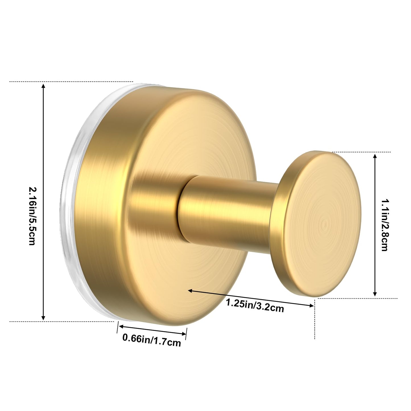 HUFEEOH Suction Cup Hooks for Shower, Suction Hooks Wall Hanger for Hanging, Removable Towel Holder for Bathroom, Kitchen, Glass Door, Mirror, Tile (2 Pack O Shape - Gold)