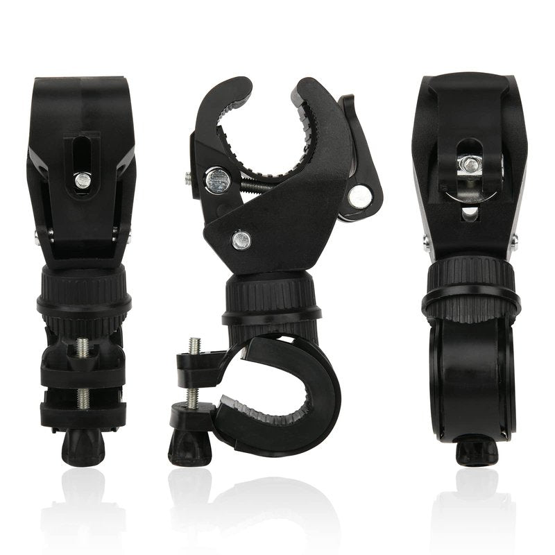 Cosmos 2 Pcs Bike Flashlight Mount Holder Universal Bicycle Flashlight Holder 360º Rotation Bike Flashlight Clip Adjustable Clamp LED Headlight Holder for Cycling, Riding