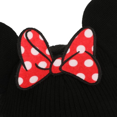 Bioworld Minnie Mouse Bow with Ear Poms Cuff Beanie
