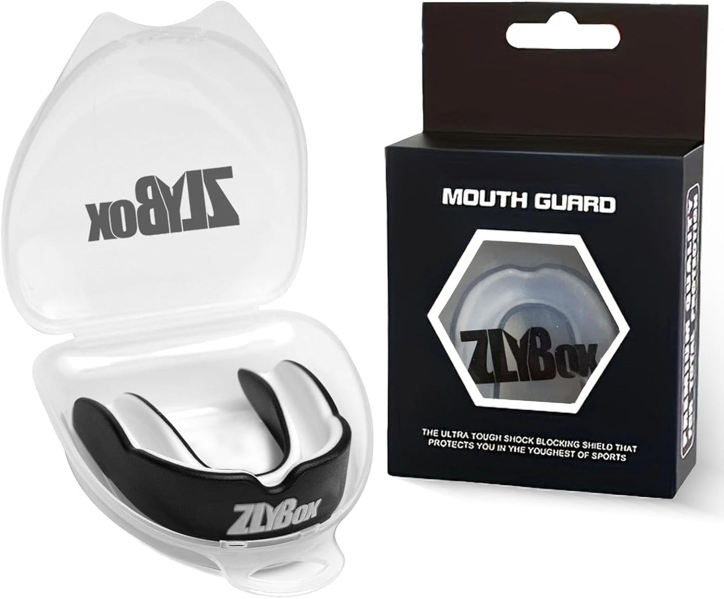Skiennix Dual-Layer Sports Mouth Guard - Ultimate Dental Protection for All Contact Sports | Black & White