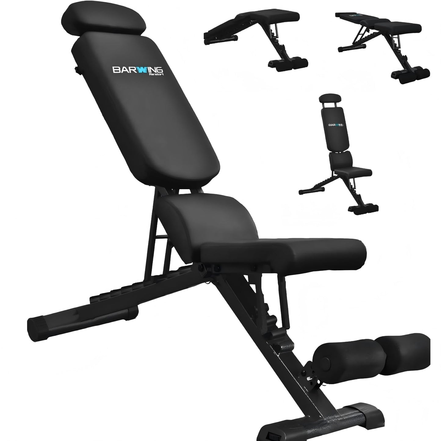 BARWING 4 Positions Adjustable Weight Bench for Home Gym,800LBS Foldable Incline workout Bench for Full Body Workout Easy Assembly Training Decline Exercise Bench for home