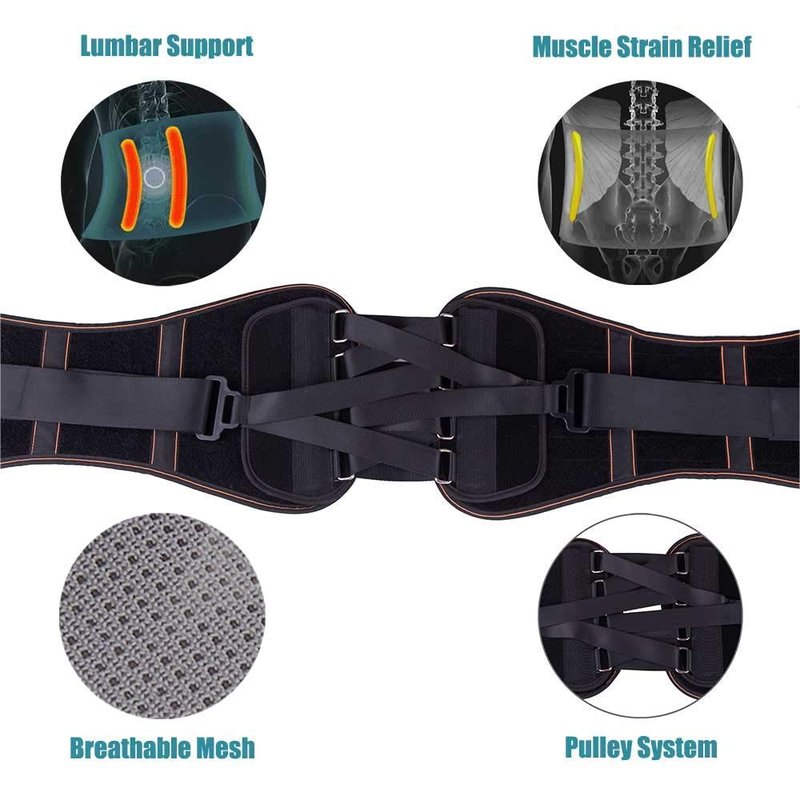 King of Kings Lower Back Brace Pain Relief with Pulley System - Lumbar Support Belt for Women and Men - Adjustable Waist Straps for Sciatica, Spinal Stenosis, Scoliosis or Herniated Disc - Medium