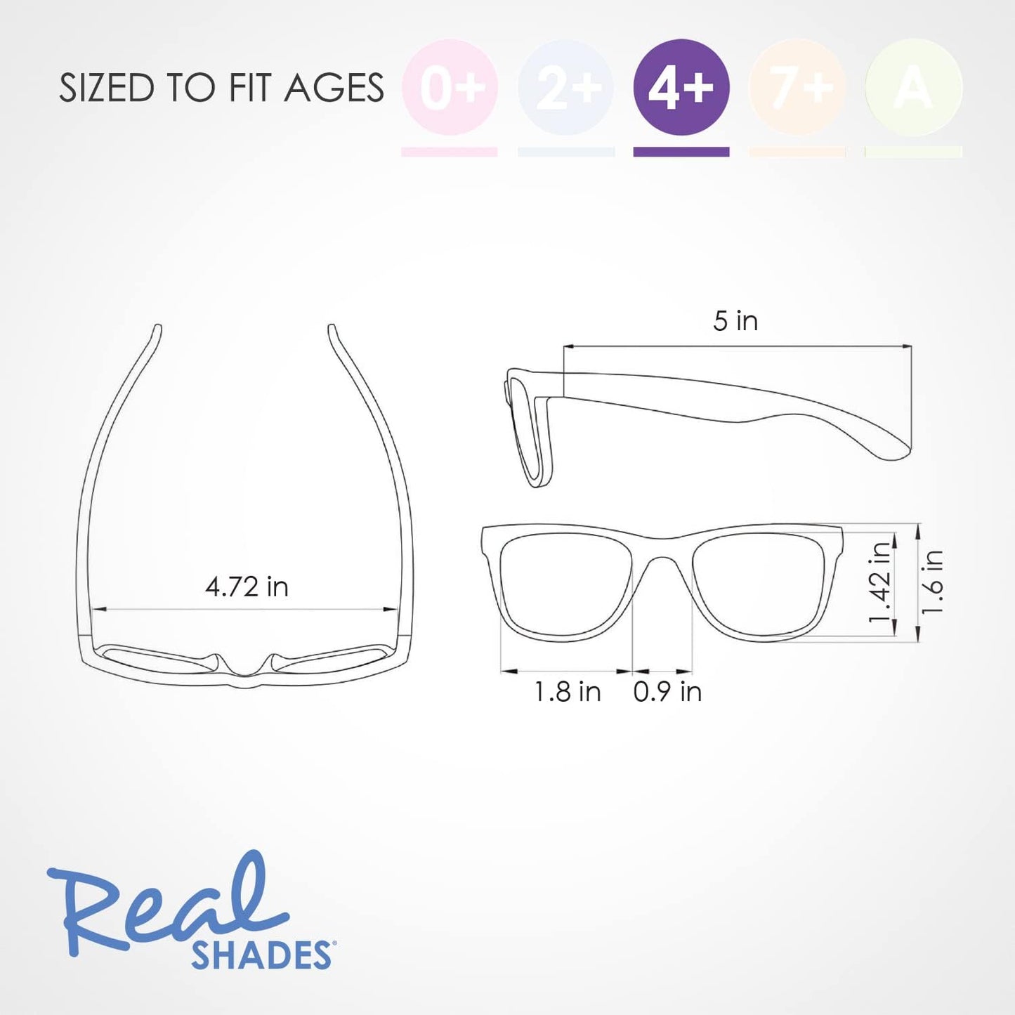 Real Kids Shades - Switch Sunglasses for Kids | 100% UVA UVB Protection - Light Blue/Purple, Ages 4+