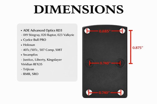 Gotical Super Slim Mounting Plate Red Dot Adapter for S I G P-320 Rear Sight