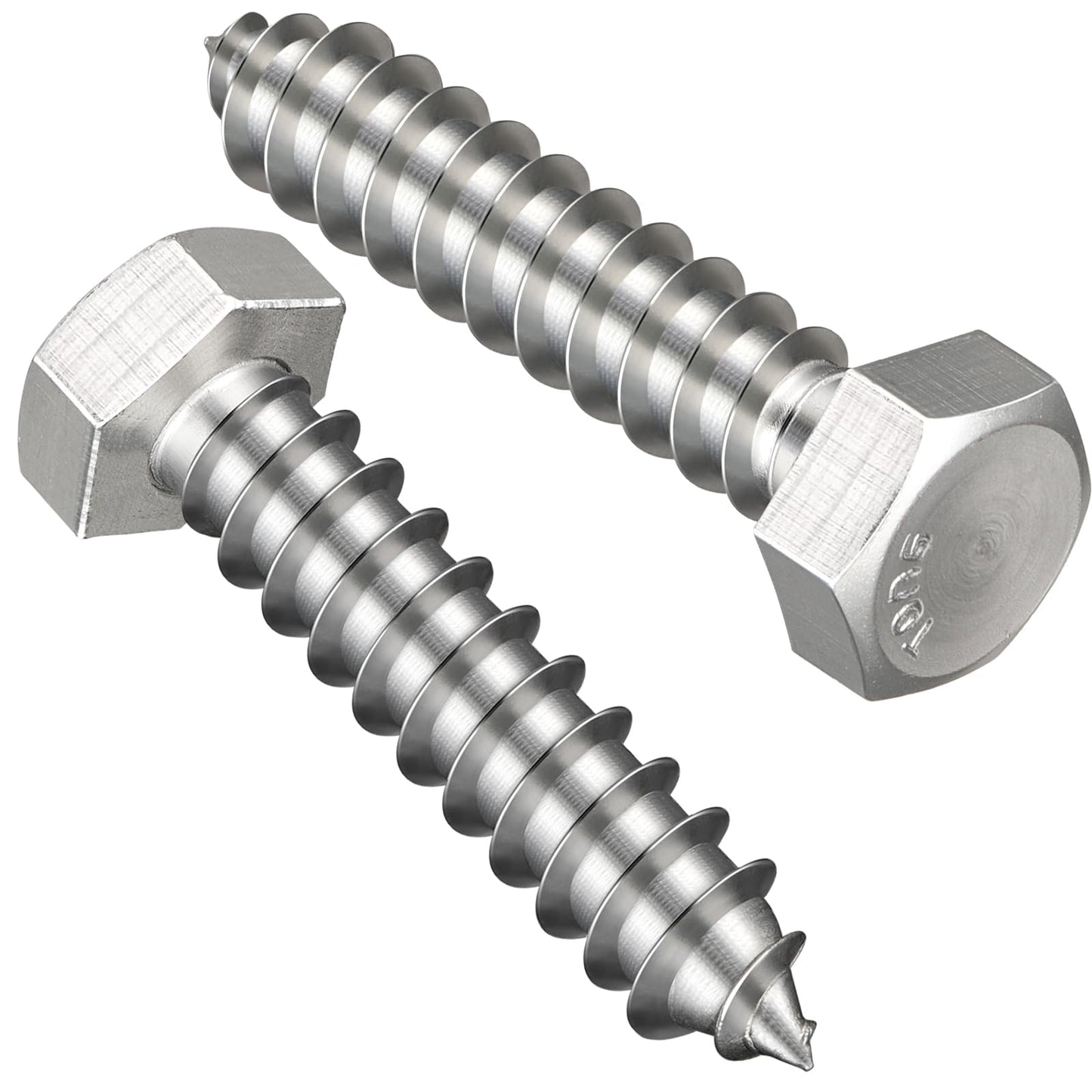 VGBUY 3/8" x 1-1/2" Hex Head Lag Screws 14Pcs, 304 Stainless Steel 18-8 Lag Bolts Wood Screws Heavy Duty Large Screws for TV Mounts, Deck, Boat Repair