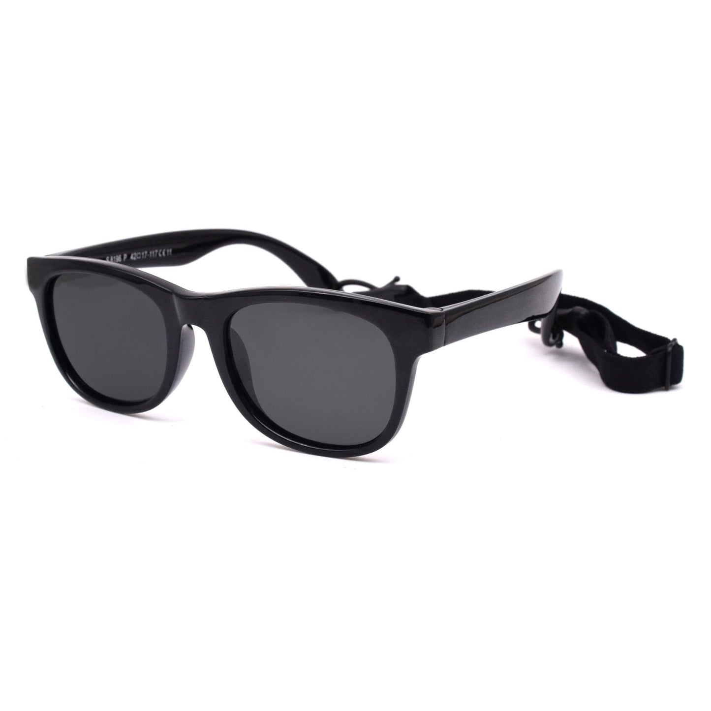 JUSLINK Flexible Polarized Baby Sunglasses for Toddler and Infant with Strap Age 0-4 (Black)