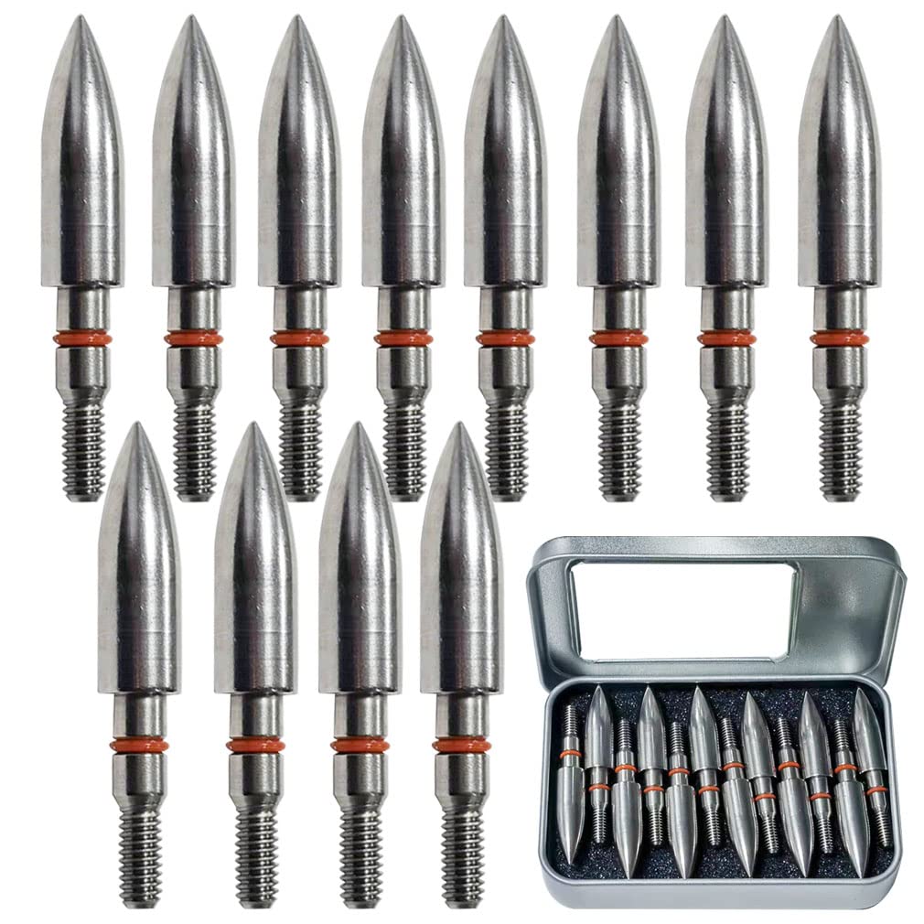 Field Points arrowheads 150 Grains Archery Field Points, 5/16" Stainless Steel Screw in Archery Field Tips and Broadheads (1 Dozen 12 PCS)