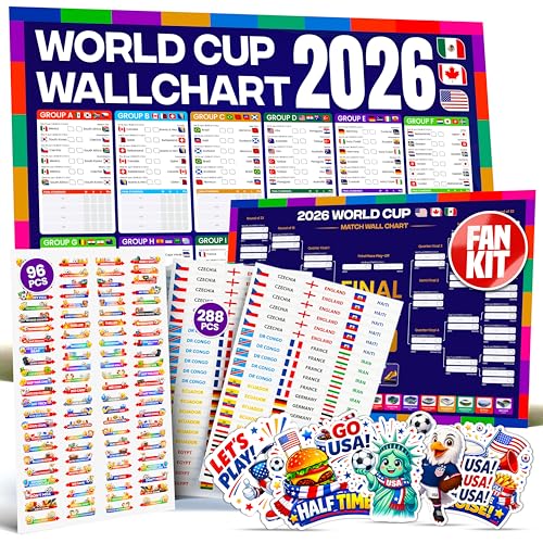 Interactive 2026 World Cup Soccer Wall Chart Kit - Souvenir