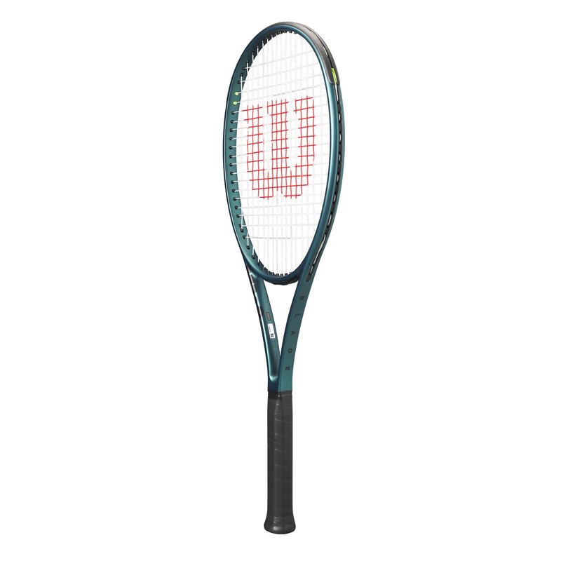 Wilson Blade 98 (16x19) V9 Strung Performance Tennis Racket - Grip Size 2-4 1/4", Strung with Sensation 16 Natural at Mid Range Tension