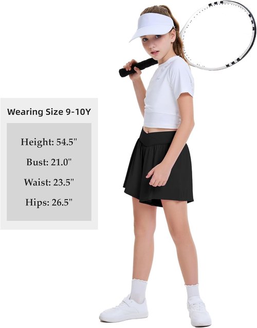FireSwan Girls Butterfly Shorts - 2 in 1 Crossover Athletic Skorts with Pockets for Teens & Youth