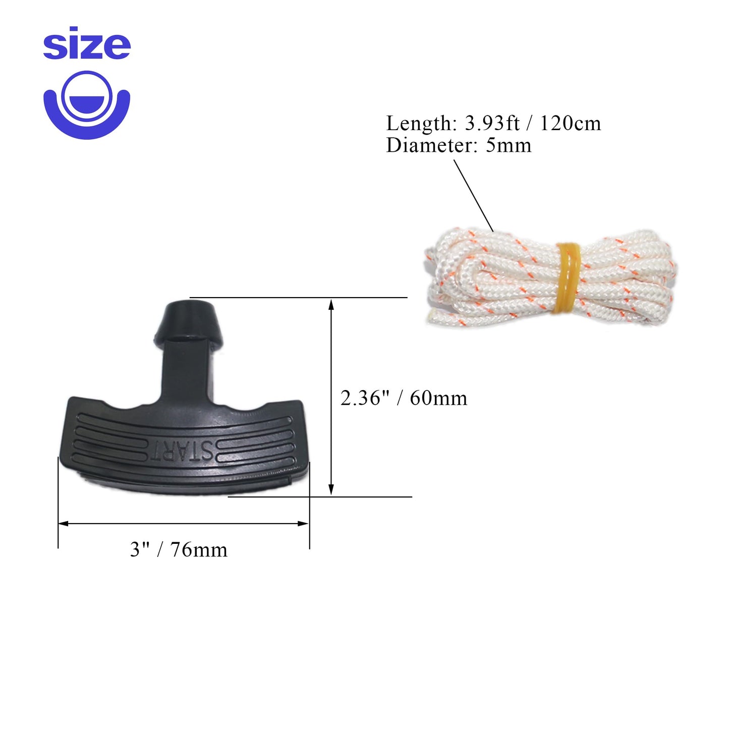 2 Sets Garage Door Emergency Release Pull Cord with Handle, Attic Door Pull Down Cord Handle Rope Garage Opener 5mm Pull Cord 3.9 ft Long with Recoil Starter Handle,Style A,Red Spot&Black,LXLVOUEG