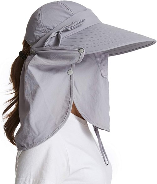 Icolor Sun Hats - Women's Fishing Hat with UPF 50+ Protection | Detachable Face Mask & Wide Brim