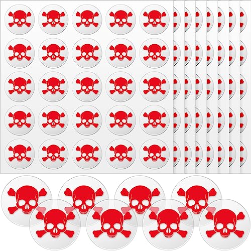 Football Helmet Stickers - 200 Pcs Clear Red Decals, 1-1/8 Inch