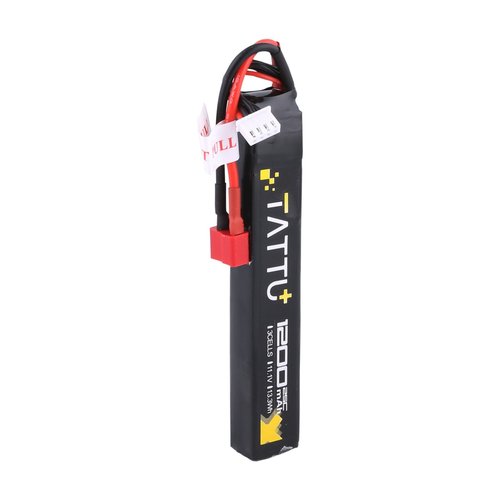 TATTU 11.1V LiPo Airsoft Stick Battery with T Connector,3S 1200mAh 25C Battery Pack for Airsoft Gun