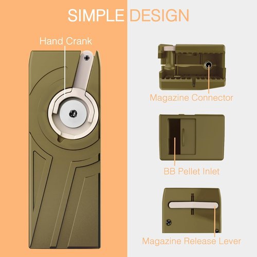 Ludex 1600 Airsoft Speed Loader - Large Capacity Hand Crank for M4/M16 Magazines | Quick 6mm BB Loading