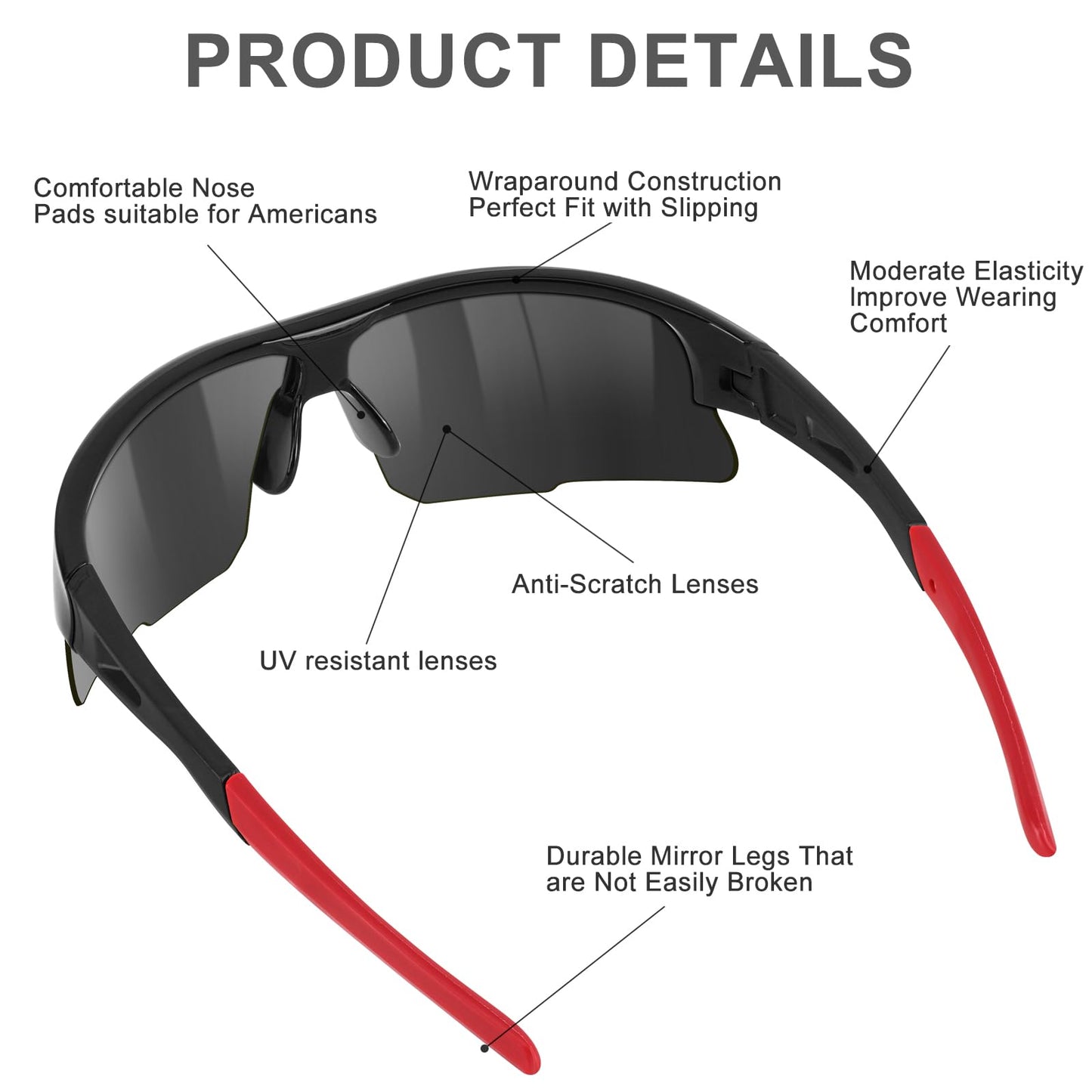 YENPK 6 Pack Safety Glasses, ANSI Z87.1 Safety Glasses with UV Protection, Impact Resistant Tinted Safety Goggles