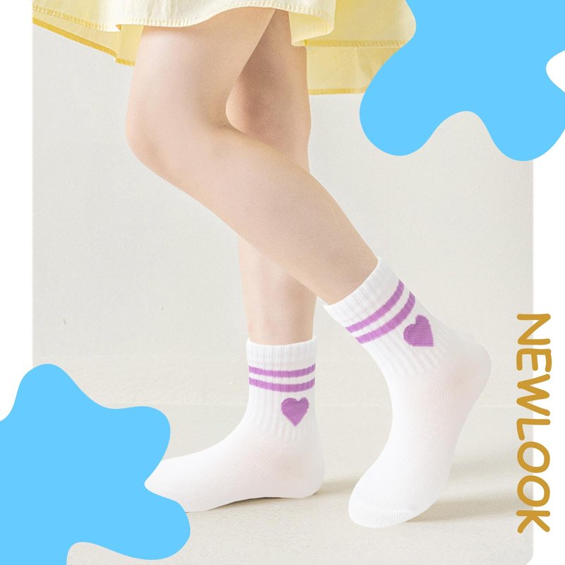 Bemeol Girls Crew Socks 10 Pairs Girl Casual Athletic Cotton Lightweight Stretch Crew Socks for Kids 4-6 6-8 8-10 Years Old(6-8 Years)