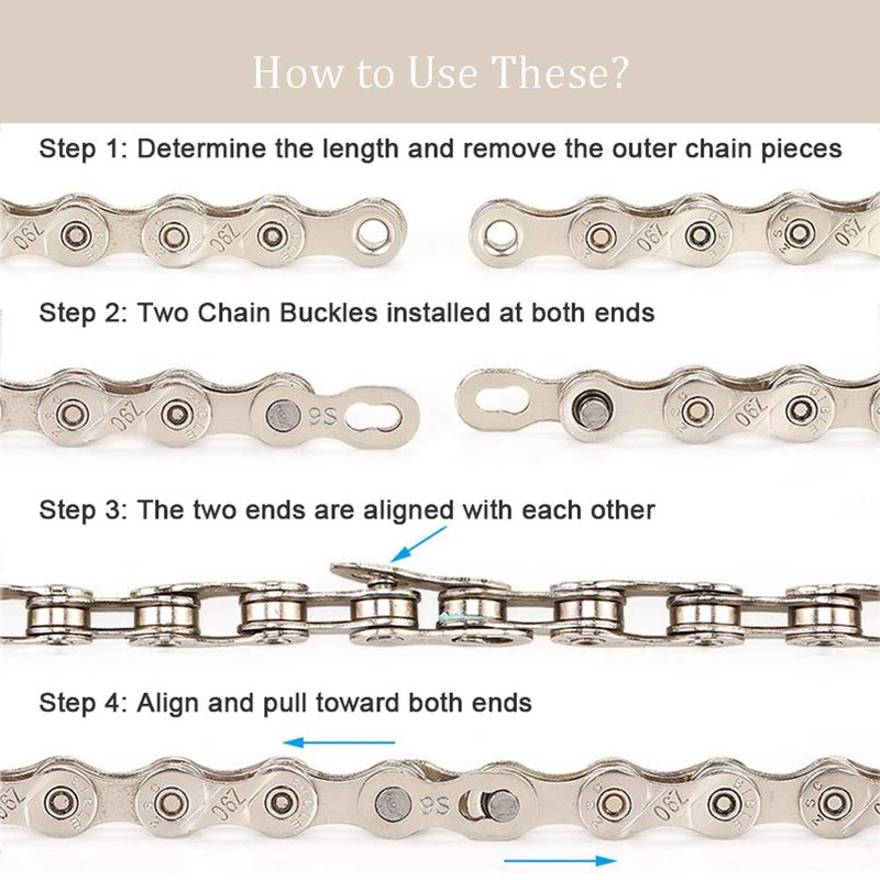 SUNTRADE 8 Pairs Reusable Bicycle Missing Link for 6, 7, 8, 9, 10,11,12 Speed Chain (12 Speed)