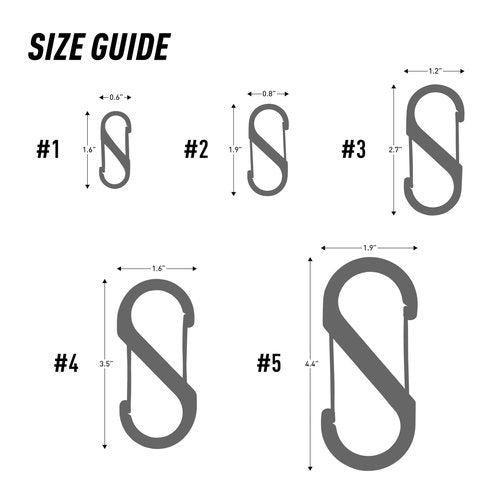 Nite IZE, Inc. SB3-A1-3R3 Nite IZE S-Biner Stainless Steel, The Original Gated Keys and Gear, Size #3, 3 Pack, Black/Stainless Dual Carabiner, One
