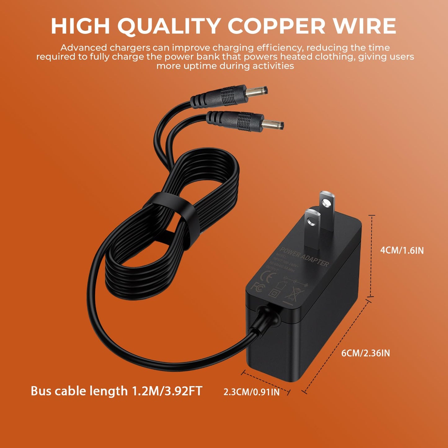 7V Battery Charger Compatible with Gerbing Heated Glove/Jacket/Pants/Vest/Sock Battery Replacement for Gyde Power Adapter Cord G0715U-BAT-855-001-10001