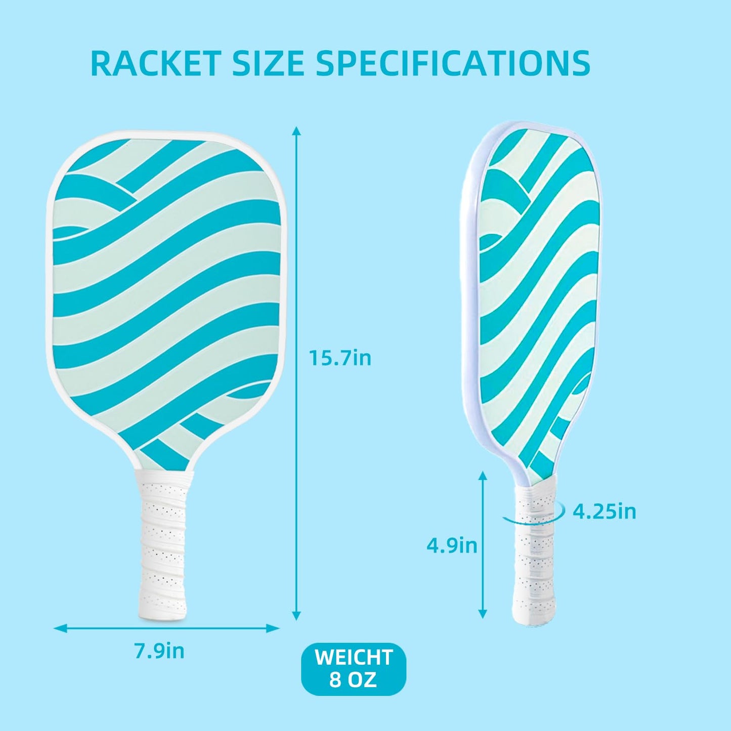 Pickleball Paddles Set of 2- USAPA Fiber Face & Polymer Honeycomb Core Pickleball Set with Include Indoor/OutdoorBalls|Grip Tapes|Backpack, Pickle Ball Paddle for Men and Women Beginners