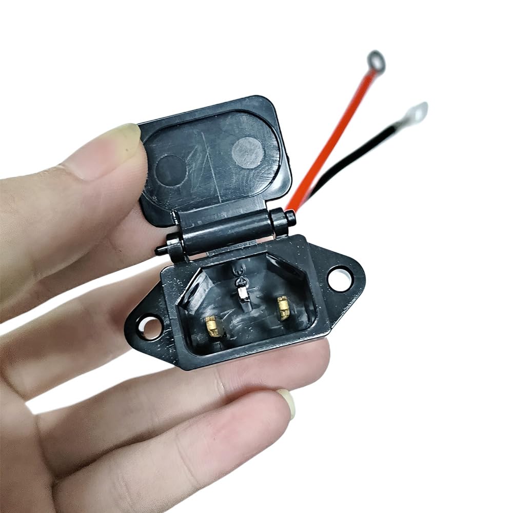 YUYUEMI Charging Socket for E-Bike Battery Charger with Universal Three Hole 12AWG Electric Vehicle Connector Plug Electric Scooter Charging Port