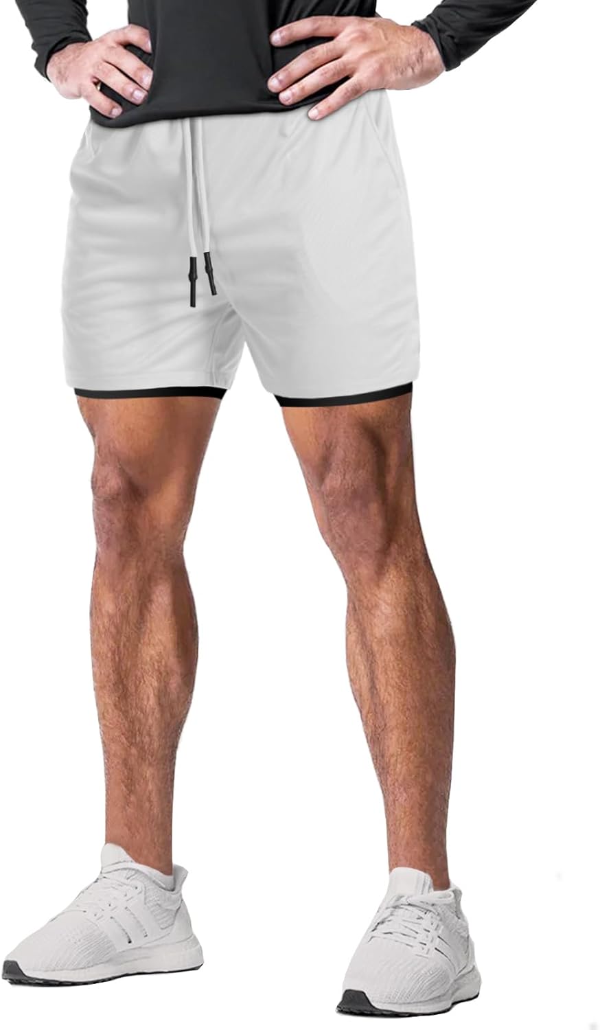 Aolesy Men's Gym Shorts - Lightweight 5”/7” Running Shorts with Liner & 5 Pockets for Athletes
