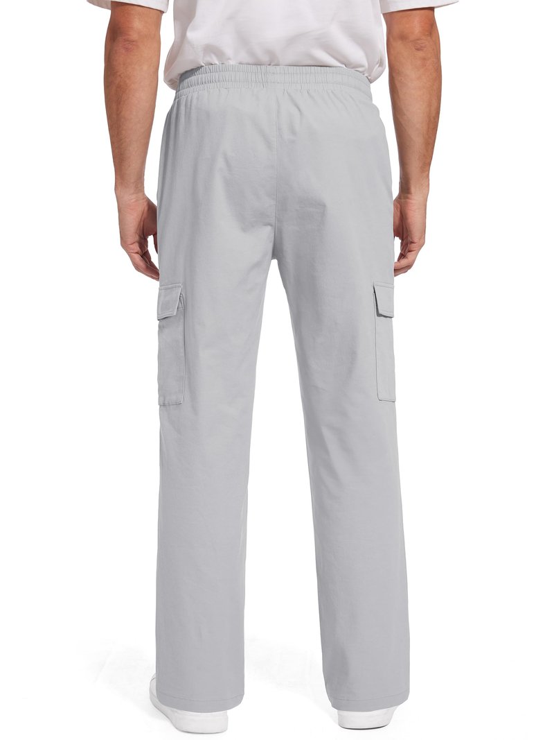Tallemon Men's Casual Cargo Pants 30/32/34/36 Tall Inseam Hiking Pants Workout Joggers Loose Straight Sweatpants for Men 34" Light Grey L