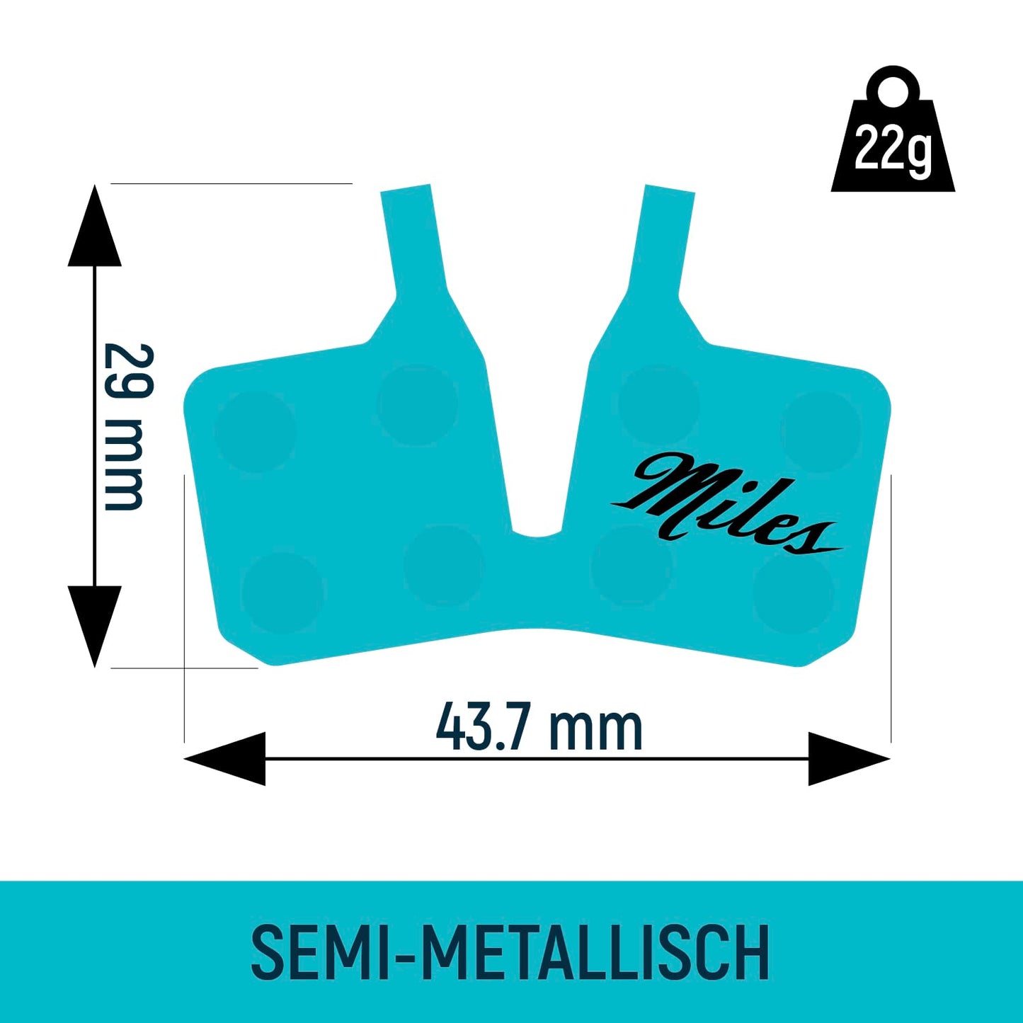 Miles Racing - Disc Brake Pads - Semi Metallic - MAGURA MT 5, MT 7, MT Trail (MI-MET-18)