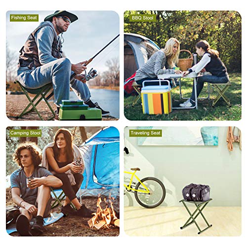 TRIPLE TREE Folding Stool 17.8" Heavy Duty Camping Chair Supports 600 lbs – Outdoor Portable