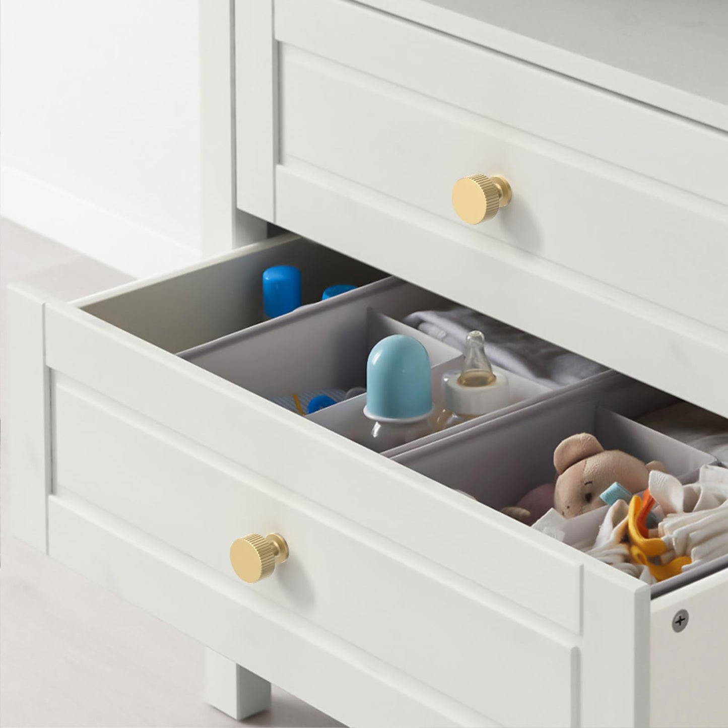 Asidrama 30 Pack Brushed Gold Kitchen Cabinet Knobs Drawer Cabinet Hardware Zinc Knobs for Dresser Drawers