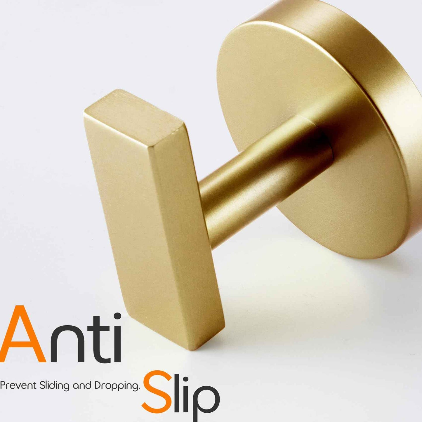 AONEON Robe Hook Bath Towel Hooks Stainless Steel Wall Hooks for Bathroom Kitchen Closet Garage Door Hanger Brushed Gold 2 Pack, AN1001GD-P2