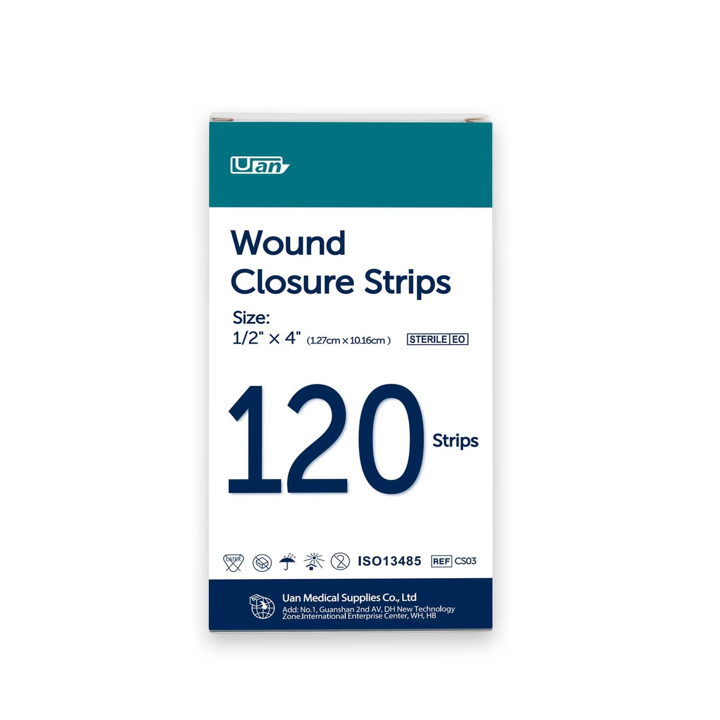 Sterile Wound Closure Strips, 12mm x 100mm, 20 Packs (2 Sheets per Pack, 3 Strips per Sheet), Breathable & Hypoallergenic, for Small Cuts, Post-Suture Care & First Aid, 120 Strips Total
