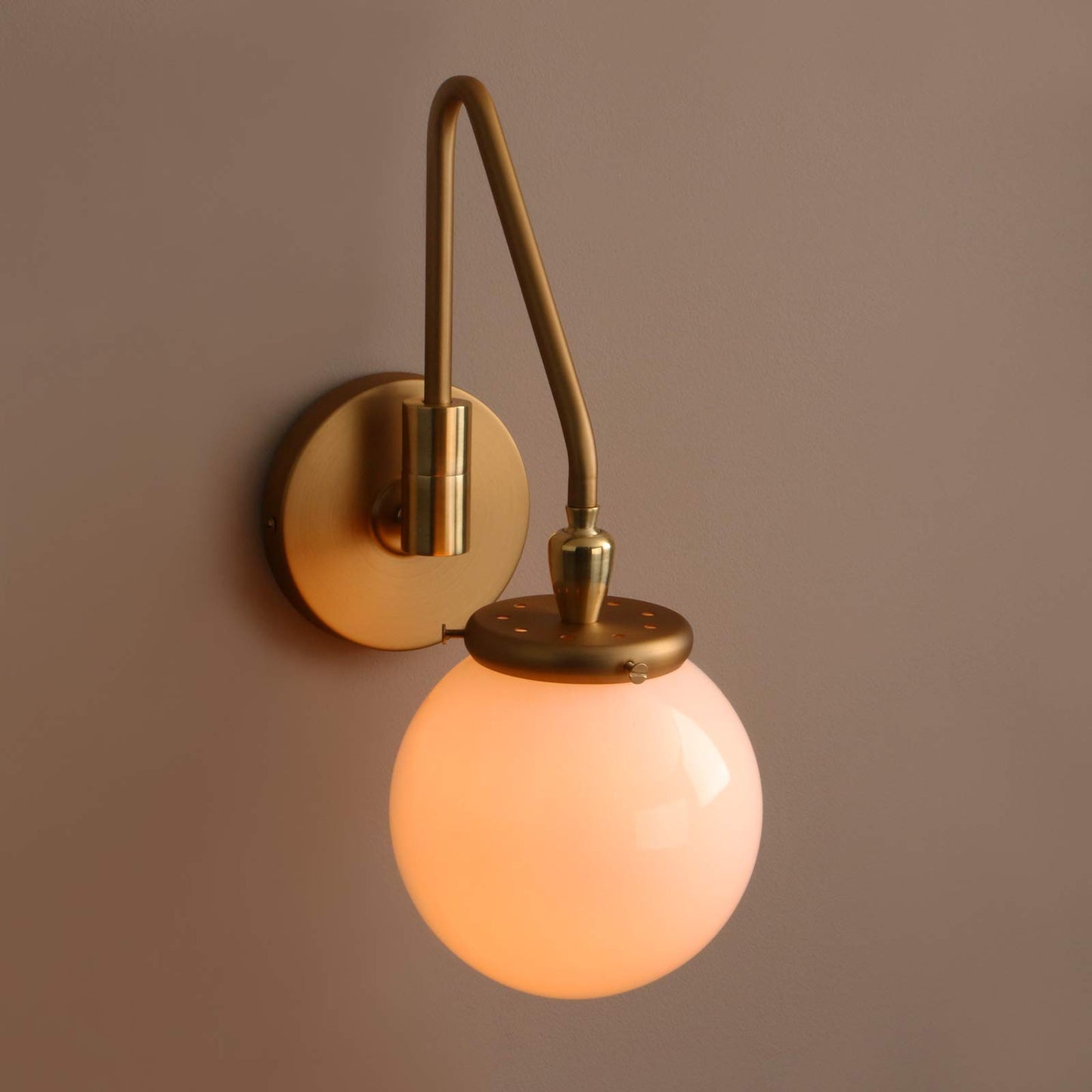 Pathson Vintage Hardwired Wall Sconce Lighting Milk White Globe, Adjustable Swing Arm Bedside Wall Lamp E26 Base, Wall Light Fixture for Bathroom Bedroom Living Room (Antique)