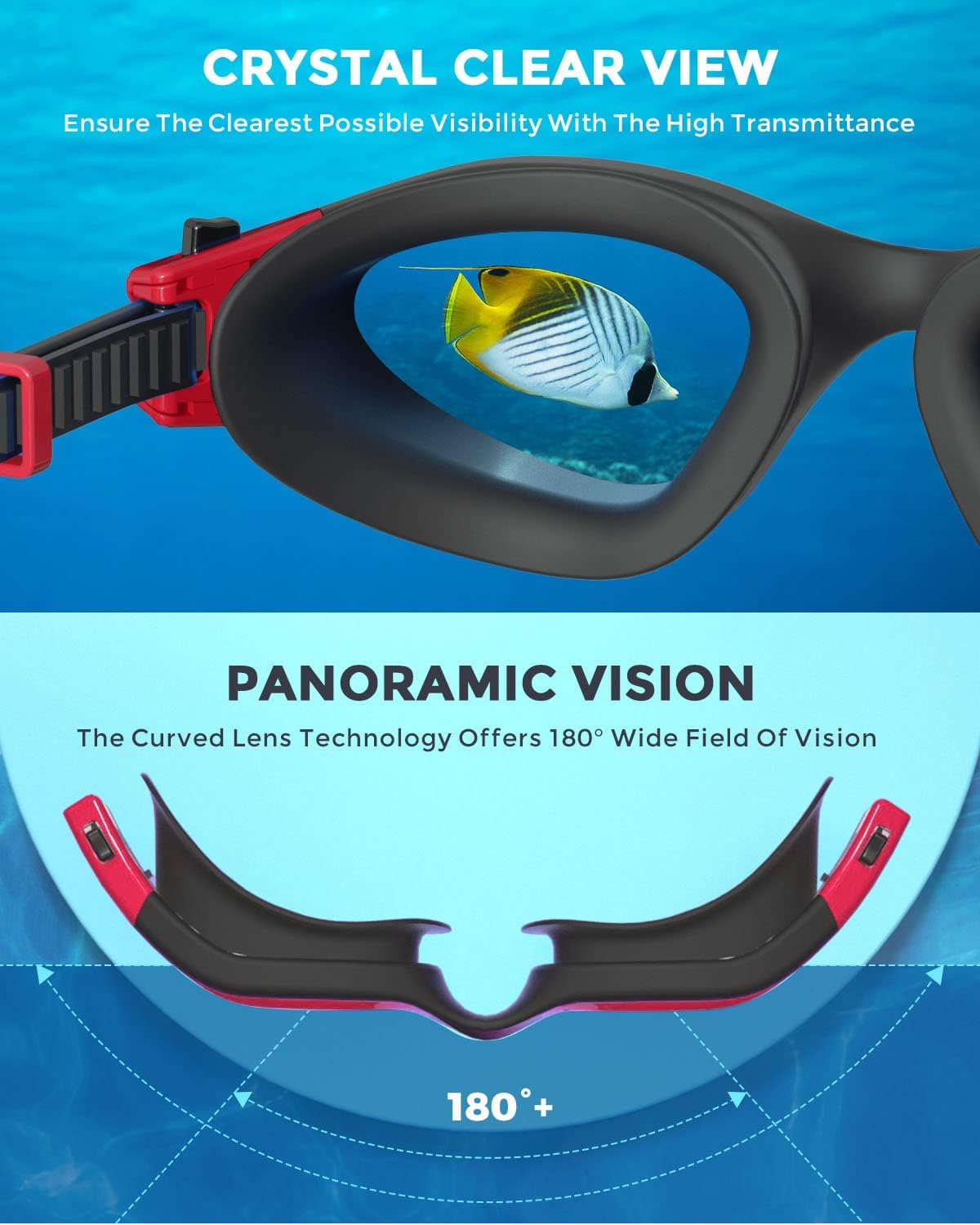 OMID Kids Swim Goggles - P2mini Polarized Design for Comfort | Ideal for Ages 6-14