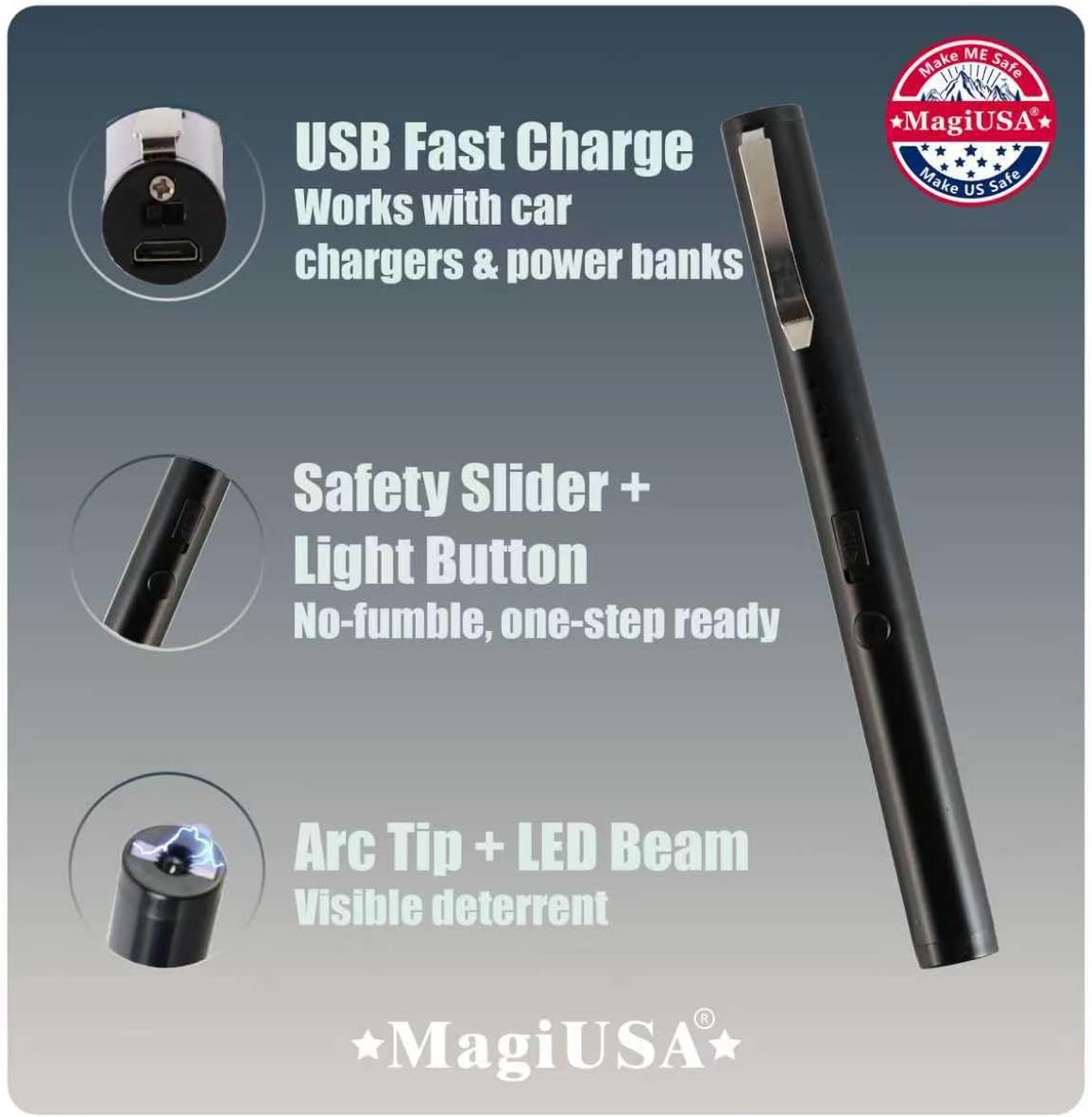 Tazer Pen Stun Gun - 40,000,000 Volts Self Defense Device for Men & Women | USB Rechargeable, Durable Design