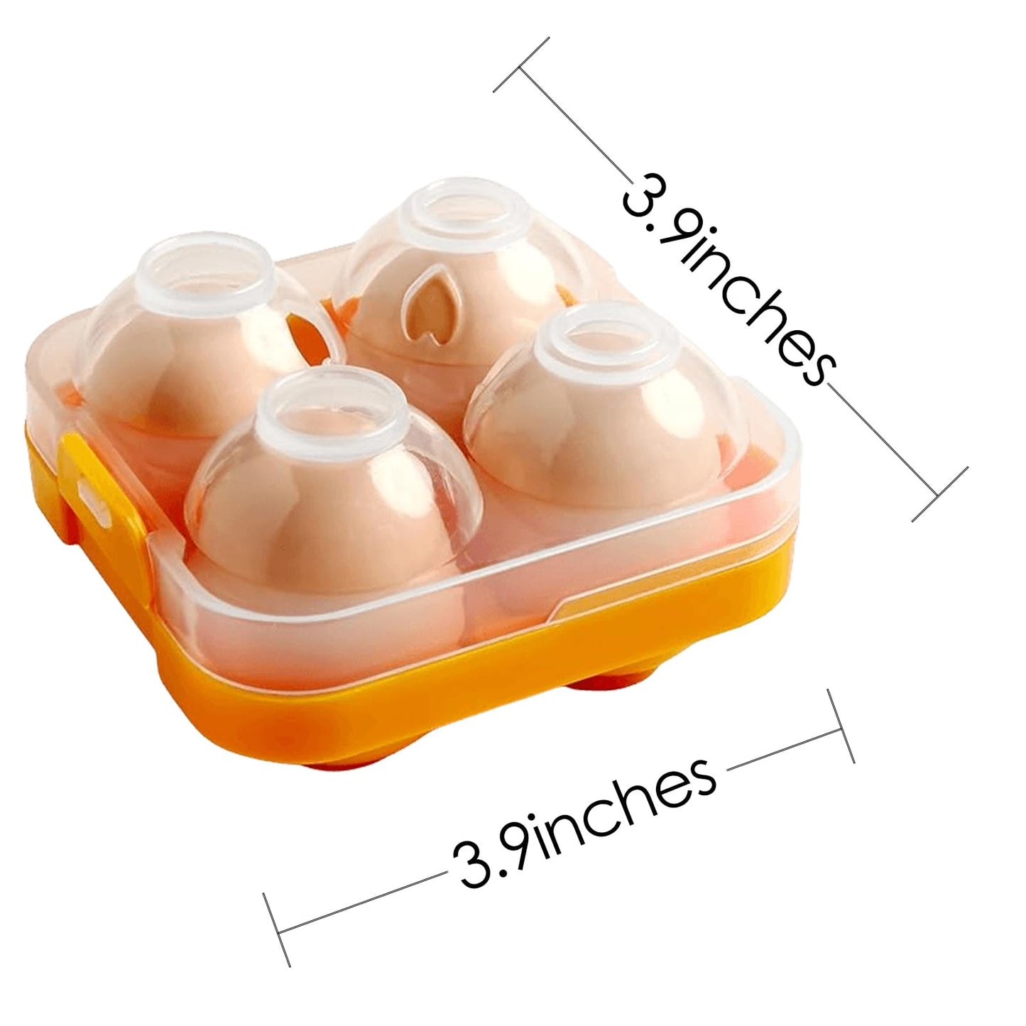 JANKOW 4 Girds Egg Holder Container, Plastic Egg Storage Box Shockproof Protection, Portable Egg Tray Carriage Dispenser for Refrigerator Camping Picnic Travel Kitchen Outdoor (orange 2 Pcs)