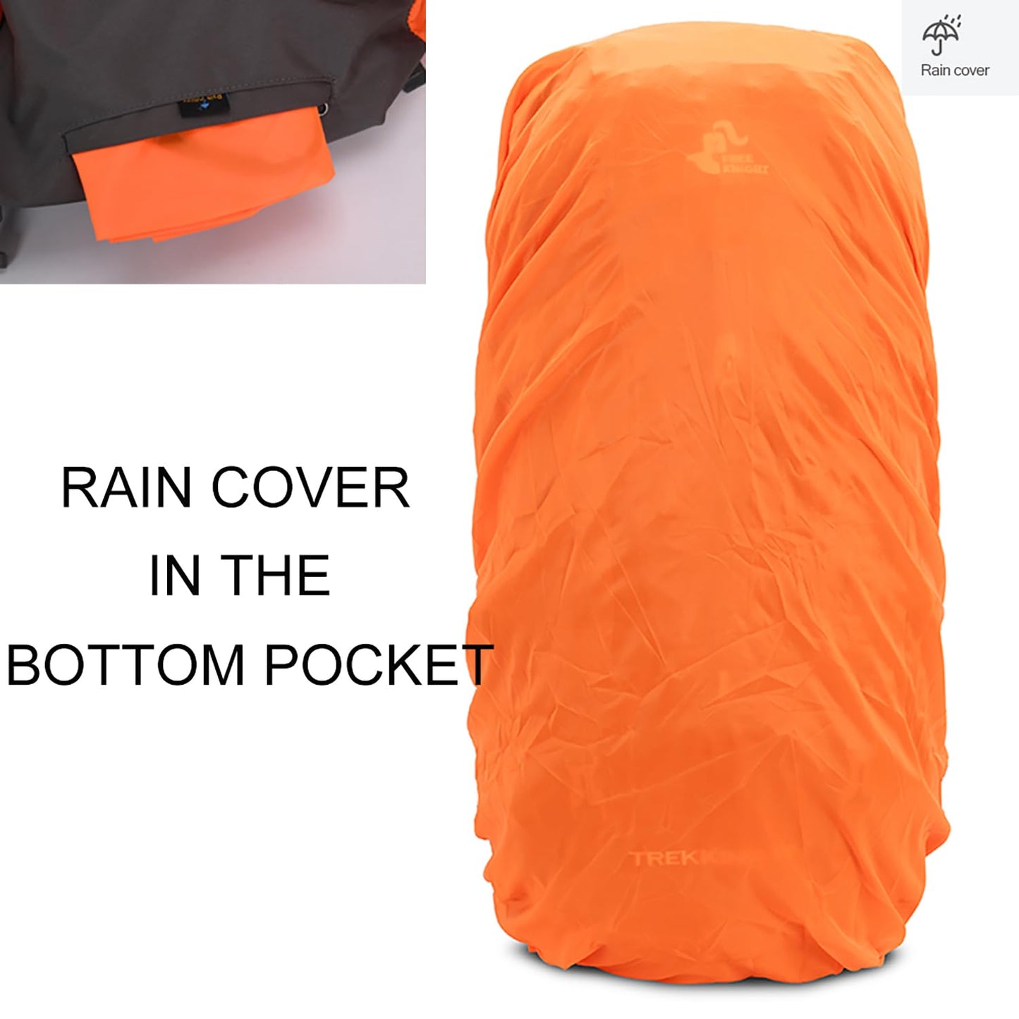 Bseash 60L Hiking Camping Backpack with Rain Cover, Waterproof Large Capacity Outdoor Sport Travel Daypack Climbing Touring (Gray)