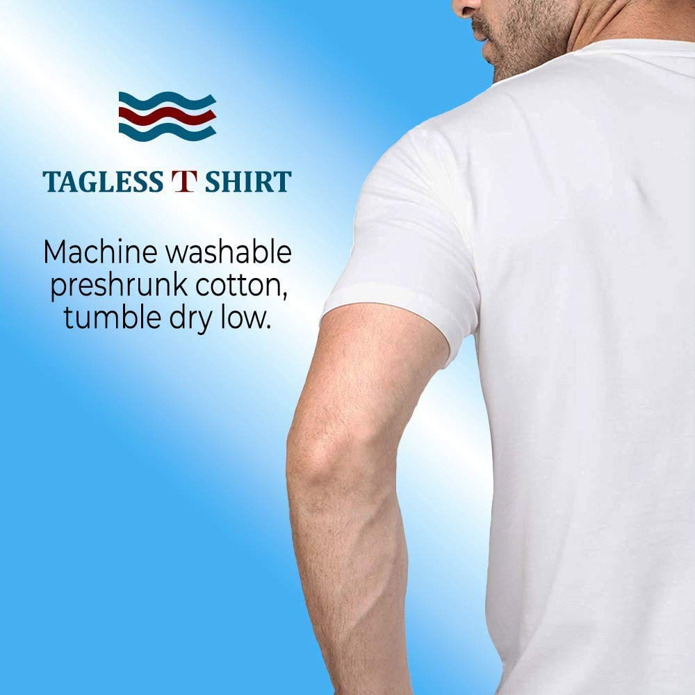BILLIONHATS Wholesale Bulk 12 Pack Men's Cotton T-Shirt Tees, Big & Tall Plus Size Short Sleeve Lightweight T-Shirts, Size Large