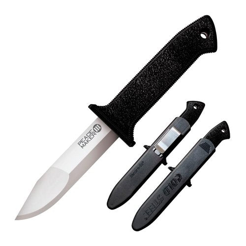 Cold Steel Peace Maker III 4" Fixed Blade 4116 Stainless Steel Clip Point Tactical Outdoor Knife, 4.5" Kray-Ex Handle, Secure-Ex Sheath w/Belt Clip