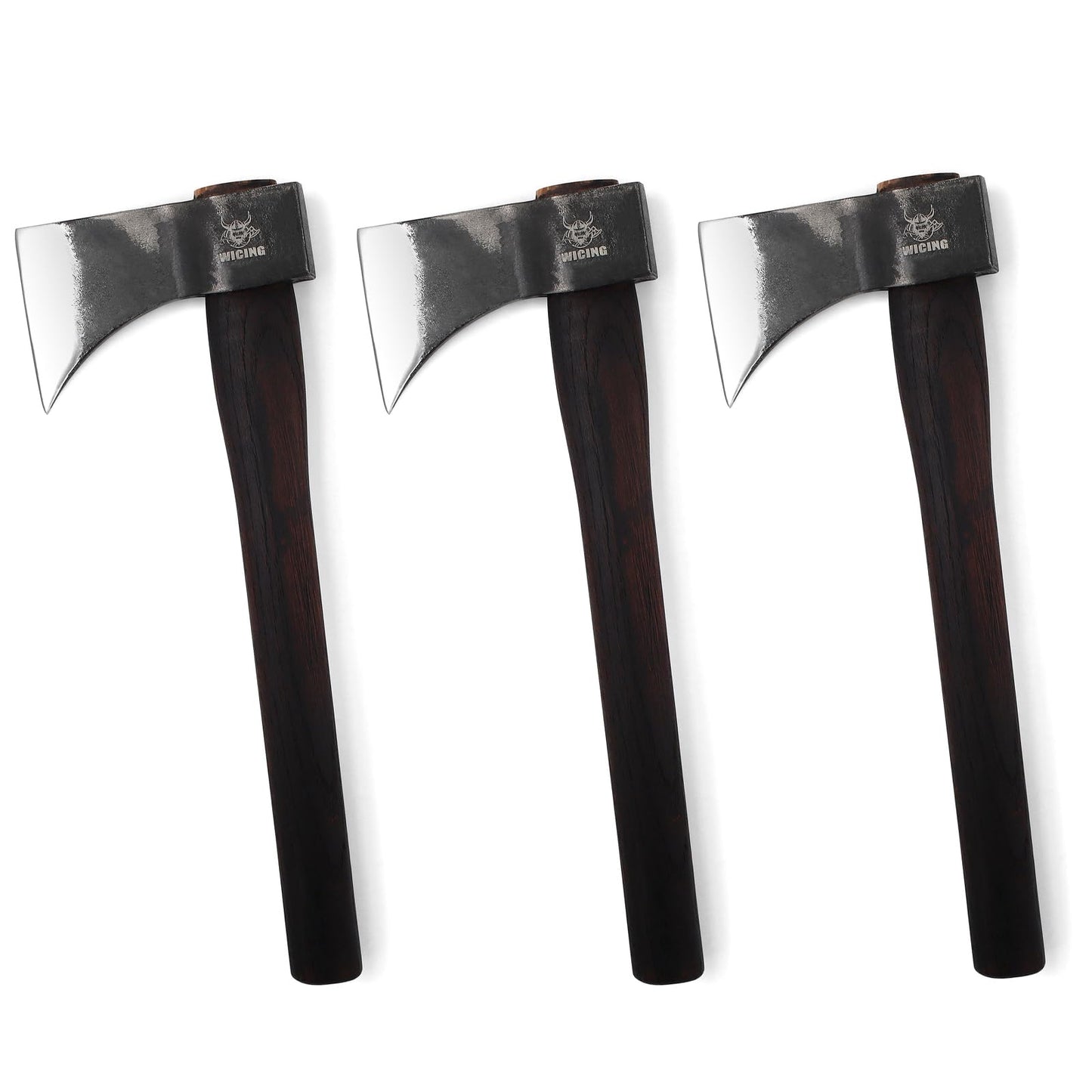 WICING 15.7" Throwing Axes, 1065 Manganese Steel Throwing Hatchet Beech Wood Handle for Axe Throwing Competitions - 3 Pack