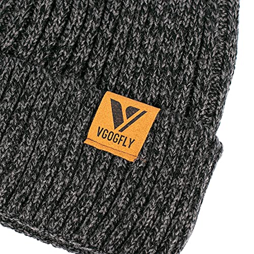 Warm Slouchy Knit Beanie Hat for Men & Women - Dark Grey