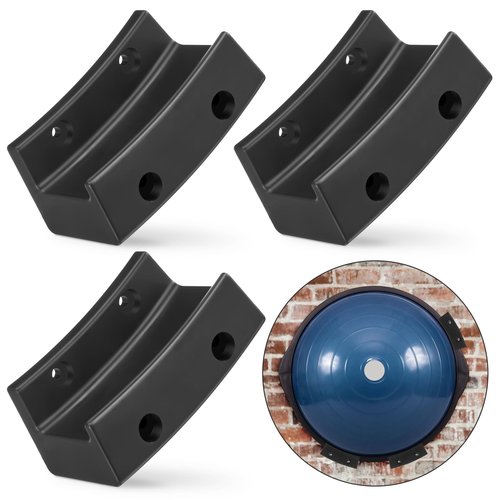 Beeveer Exercise Ball Wall Mount Storage Bracket Yoga Ball Holder Balance Trainer Storage Holder for Home Gym Studios(Black,Pps,Plastic Style)