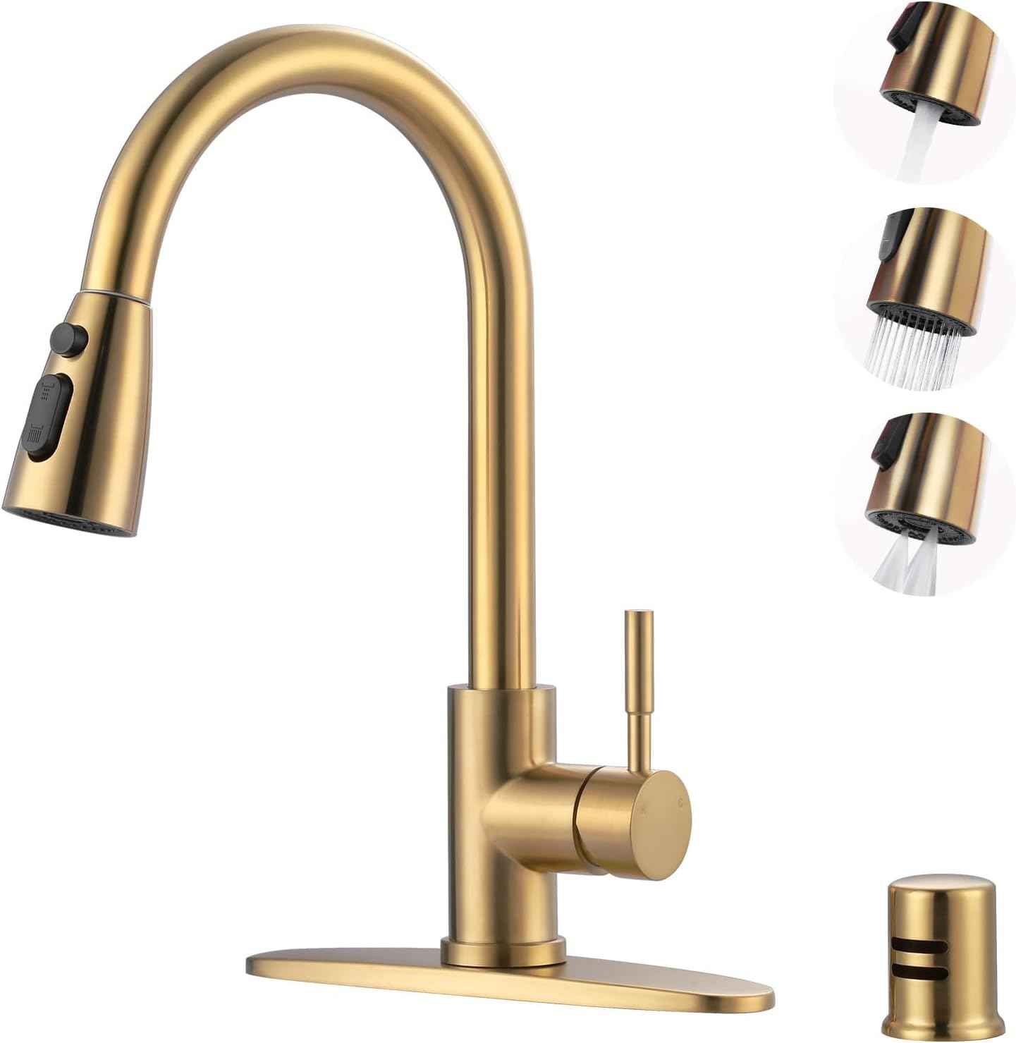 Stainless Steel Kitchen Faucet Combo with Water Filter - Brushed Nickel Sink Faucet for RO Systems