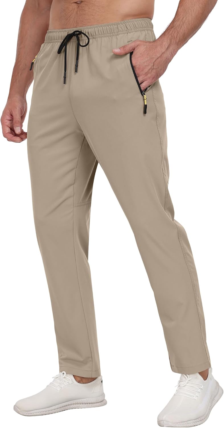 Zoofly Men's Athletic Sweatpants - Breathable Quick-Dry Joggers for Workout & Hiking | Water-Resistant