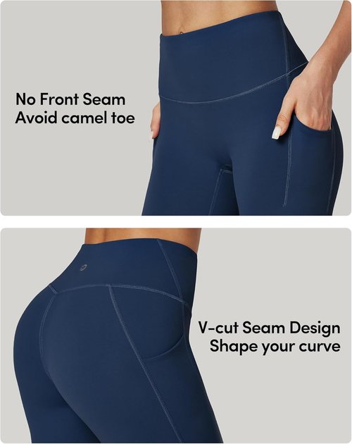 IUGA High Waisted Biker Shorts for Women - Tummy Control Yoga & Workout Shorts with Pockets | 8" Spandex