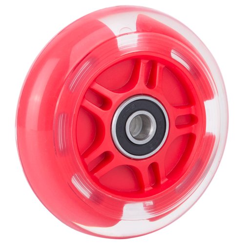 AOWESM 80mm Light Up Scooter Wheels L.E.D.Flashing 3-Wheel Kick Scooter Rear Replacement Wheels for Kick Push Scooters, Inline Skates, Micro Kickboard, Luggage and more (2-Pack) (Red)