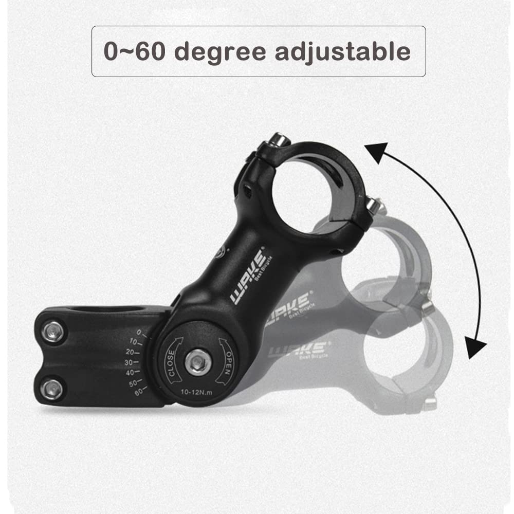 CYSKY Adjustable Bike Stem 31.8 90mm 110mm 130mm 0-60° Degree Adjustable MTB Stem Bike Handlebar Stem for Mountain Bike, Road Bicycle, MTB, BMX, Cycling (130mm)