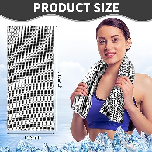 Cooling Towels Bulk - 10 Pcs Microfiber Neck & Face Towels, Grey