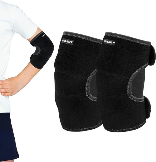 EULANT Elbow Brace for Kids Junior Youth, Toddler, Soft & Breathable Elbow Pad for Biking Volleyball Basketball Football Skating Dancing Crawl, Child Elbow Protector with Thicken Sponge Padding